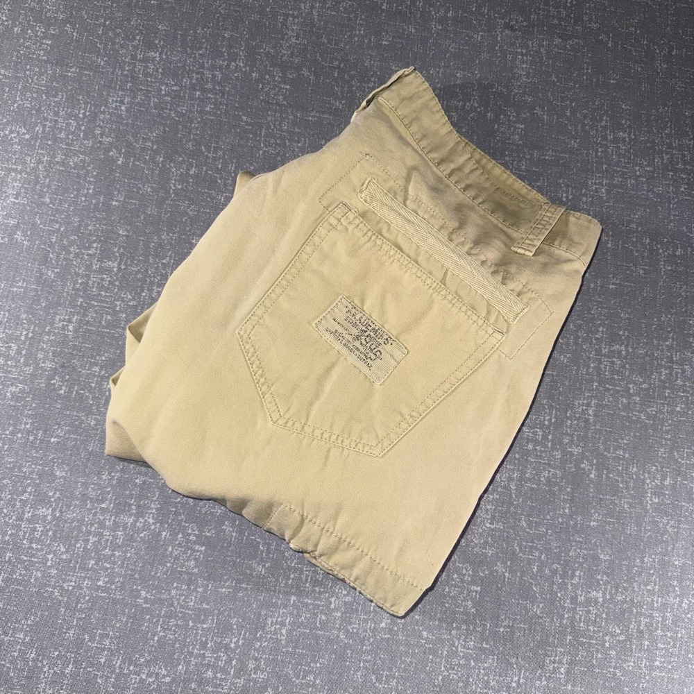 Akademiks Pants Y2K‎ Mens 36x32 Beige Cargo Parachute Canvas Relaxed Fit  Casual